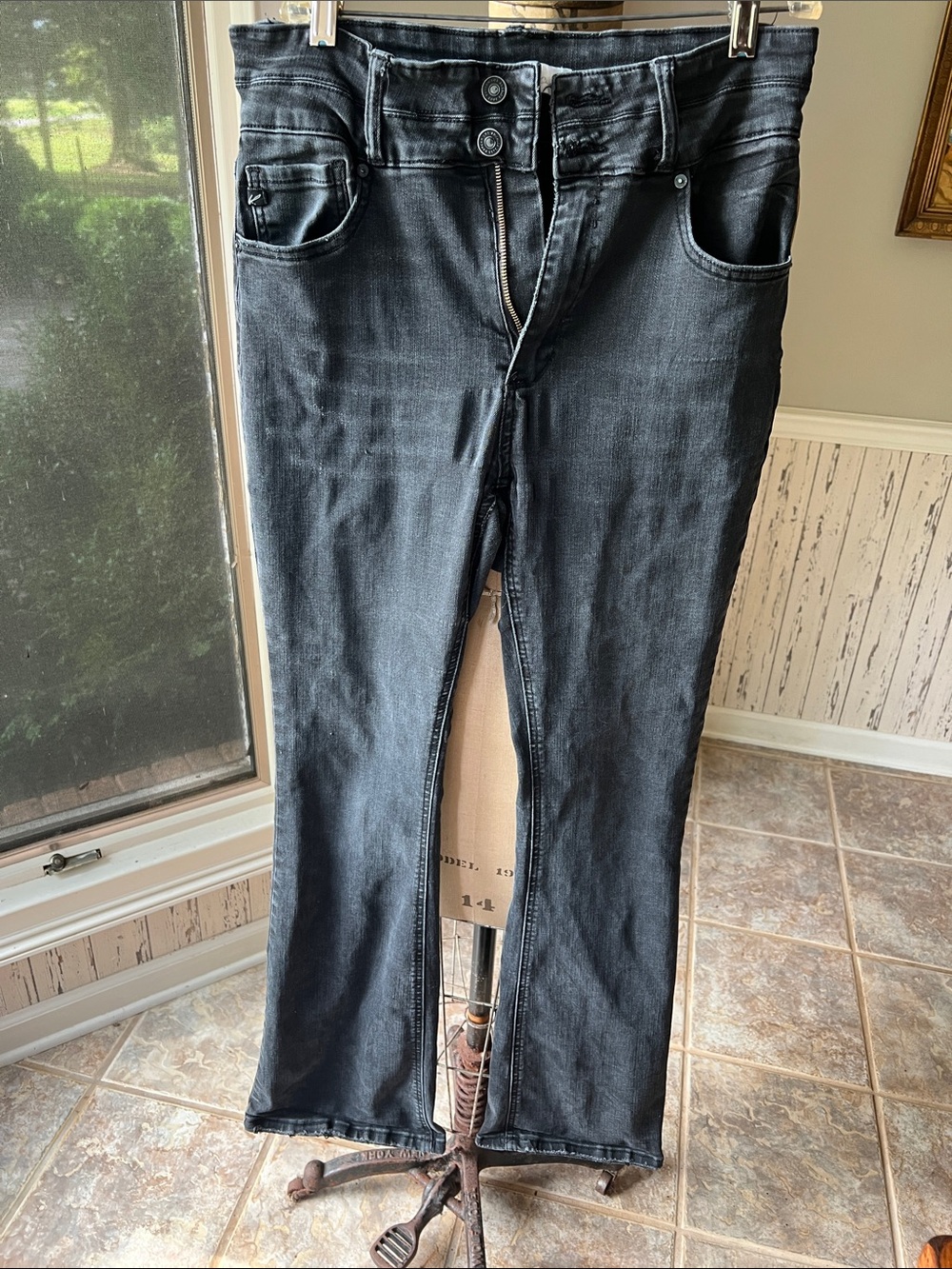 KanCan Washed High Rise Black Bootcut Jeans